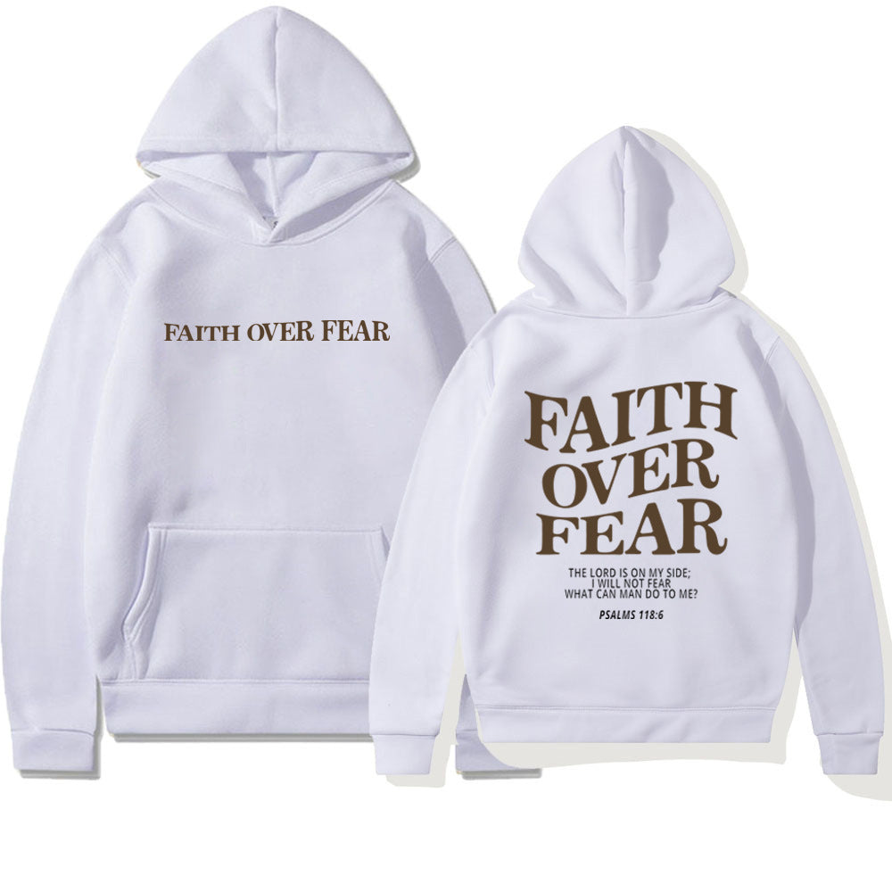 New Hoodie Faith Fear Men's And Women's Printed Sweatshirt