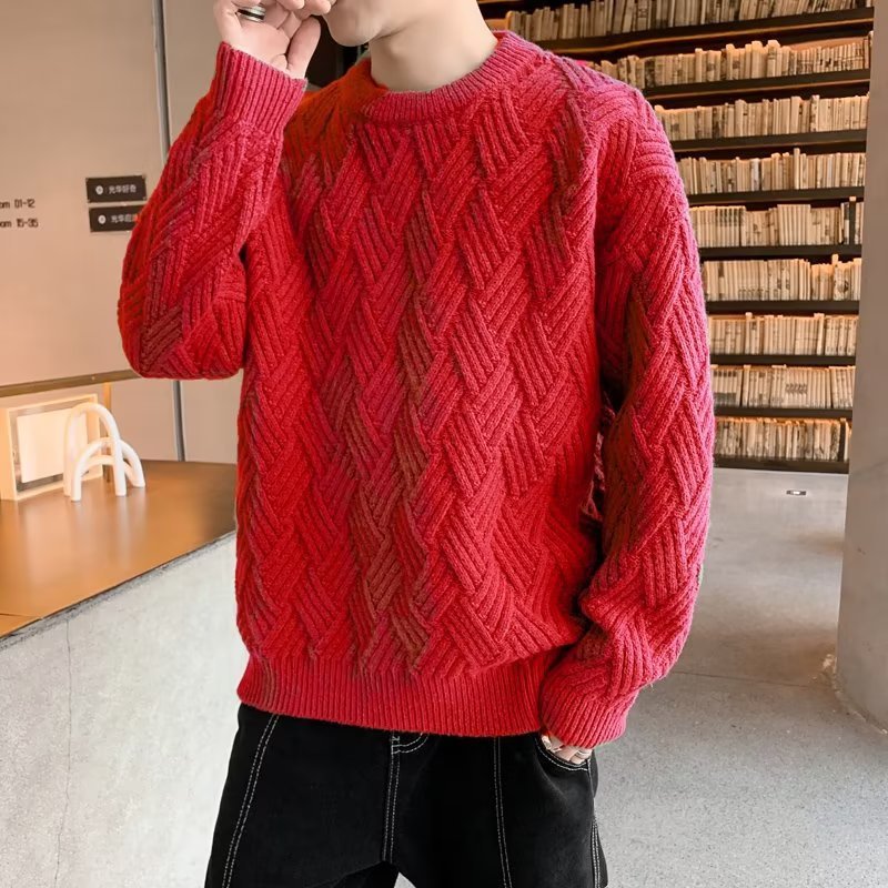 Round Neck Sweater For Boys Loose Casual Trend Lazy