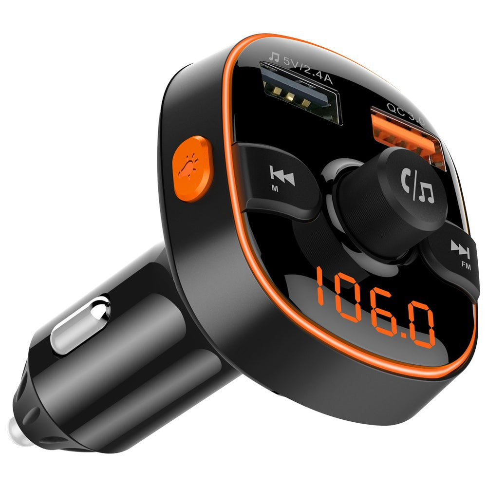 Cross-border Wholesale QC3.0 Fast Charging Car Bluetooth MP3 Player Car FM Transmitter Colorful Atmosphere Light Display