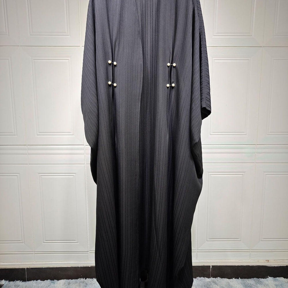 Muslim Women's Wear Modest Modern Fashion Turkish Striped Casual Plus Size Abaya Cardigan Robe