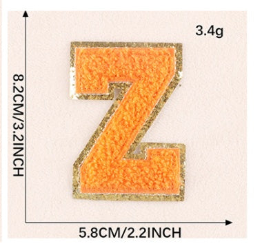 Computerized Embroidery Alphabet Gold Towel Embroidery Garment Accessories