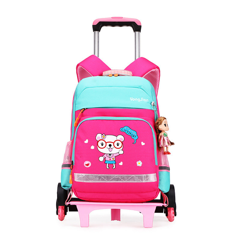 Korean Detachable Trolley  Bag For Elementary School Students