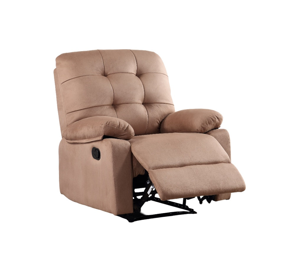 Contemporary Peat Color Plush Microfiber Motion Recliner Chair 1pc Couch Manual Motion Plush Armrest Tufted Back Living Room Furniture