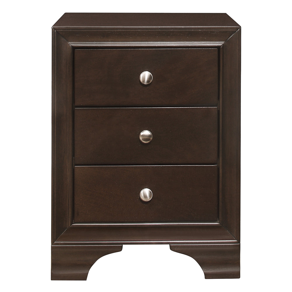 White Finish 3-Drawers Nightstand with 2 USB Ports Transitional Bedroom Furniture 1pc Bedside Table Wooden