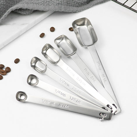 Stainless Steel Measuring Spoon Multi-size Seasoning Material Measuring Spoon Milk Powder Measuring Spoon Coffee Measuring Spoon Baking Scale Spoon Tool