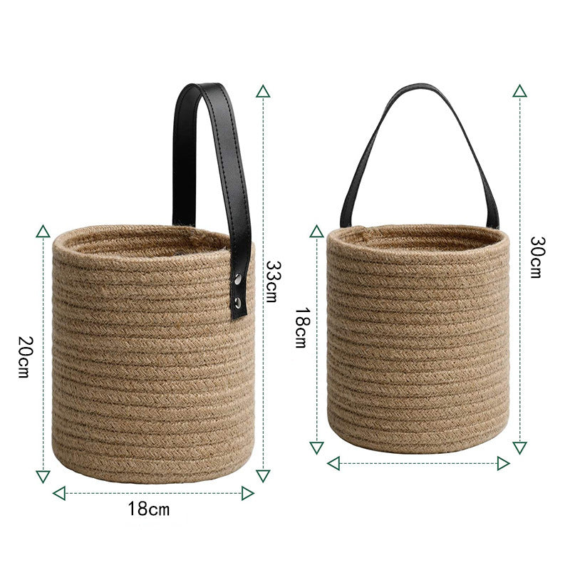 Plant Hanging Orchid Artificial Rattan Wall Hanging Flower Pot Woven Basket Hand-planted Artificial Flower Handmade Hanging Basket Pot