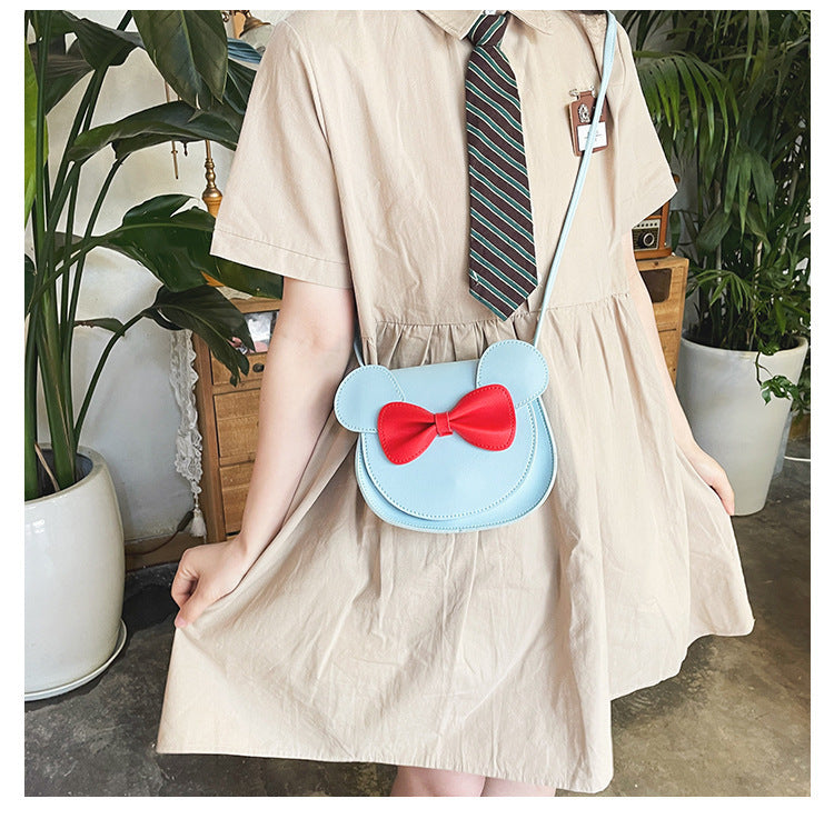 Cute And Adorable Bowknot Soft Girl Student Children's Small Bag Pu Female