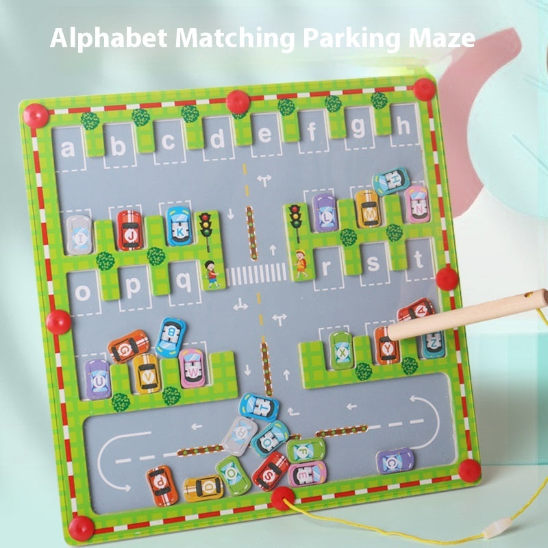 Magnetic Letters Matching Walking Parking Maze Letters Early Cognitive Education Educational Toys