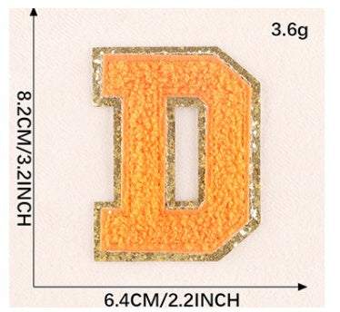 Computerized Embroidery Alphabet Gold Towel Embroidery Garment Accessories