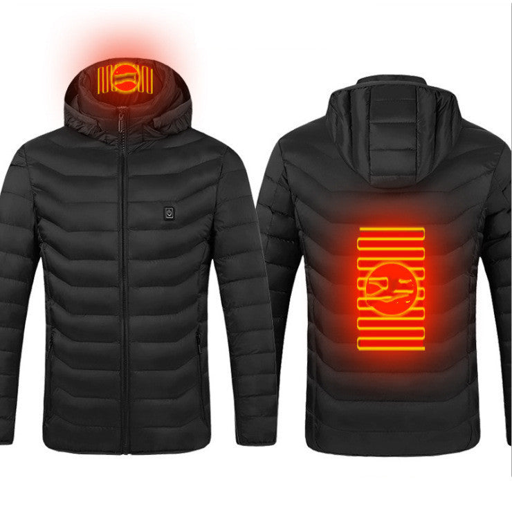 New Heated Jacket Coat USB Electric Jacket Cotton Coat Heater Thermal Clothing Heating Vest Men's Clothes Winter