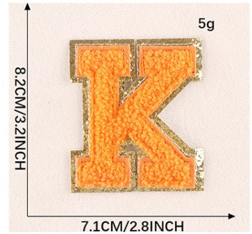 Computerized Embroidery Alphabet Gold Towel Embroidery Garment Accessories