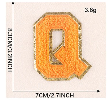 Computerized Embroidery Alphabet Gold Towel Embroidery Garment Accessories