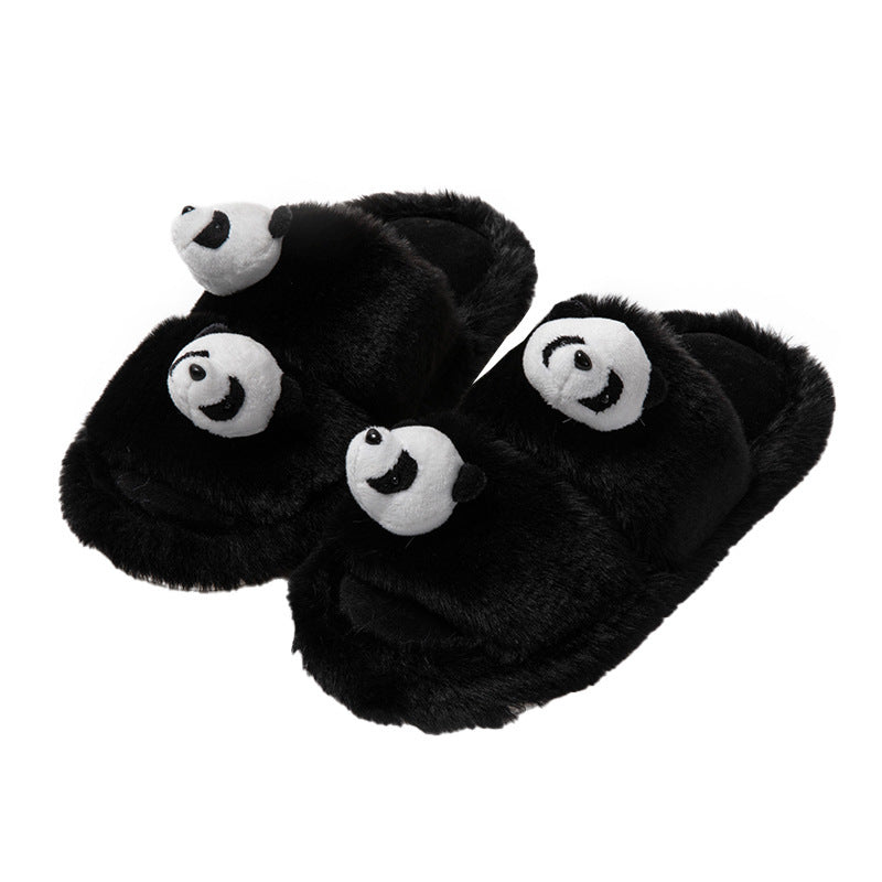 Parallel Bars Panda Cotton Slippers Female Home