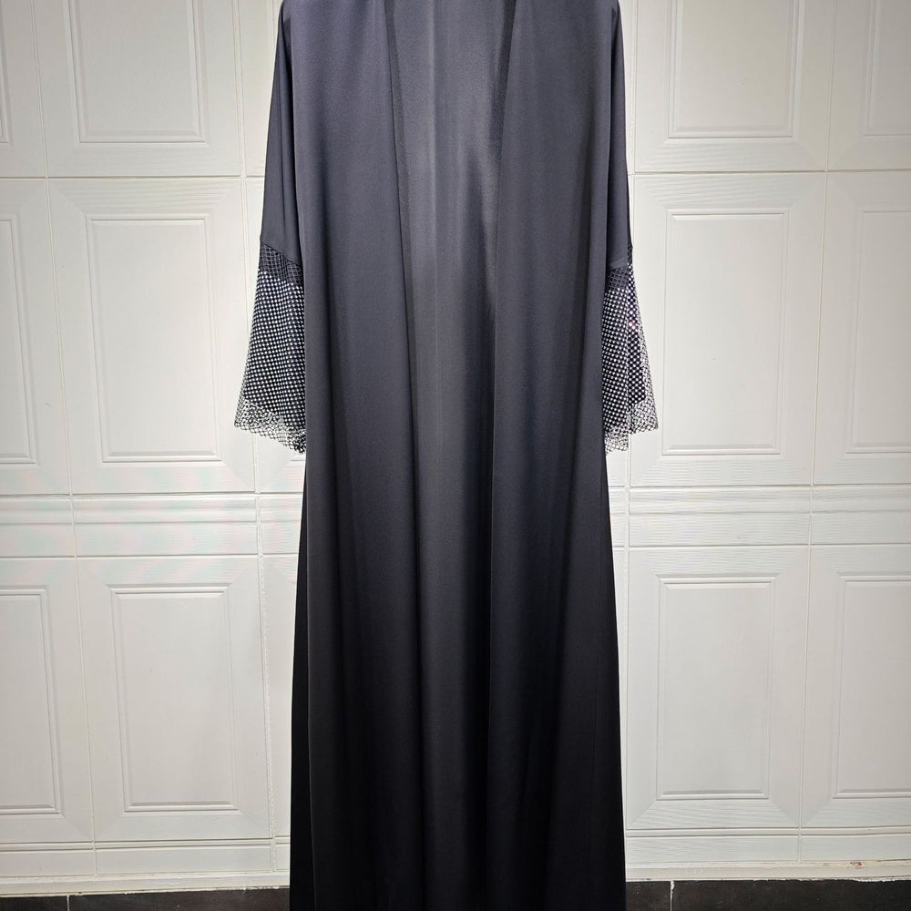 MQ085 Cardigan Abaya Muslim Cross-border Stretch Diamond Mesh Robe