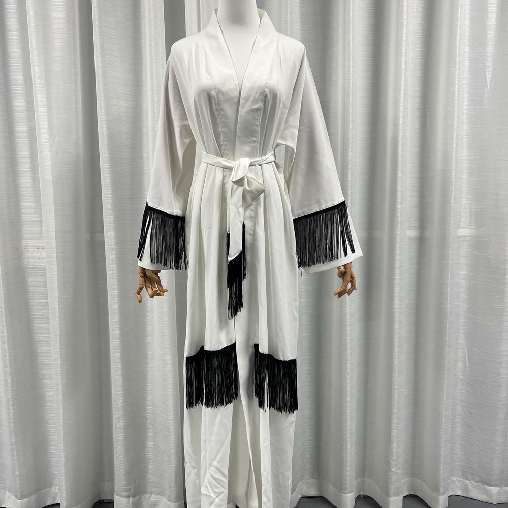 Arab Dubai Ethnic Clothes Middle East Abaya Coat Tassle Fashion Dress