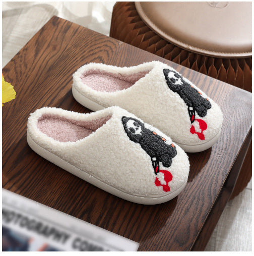 Halloween Funny Spider Ghost Scary Flat Indoor House Shoes For Women Men Soft Plush Cozy Horror Halloween Gifts