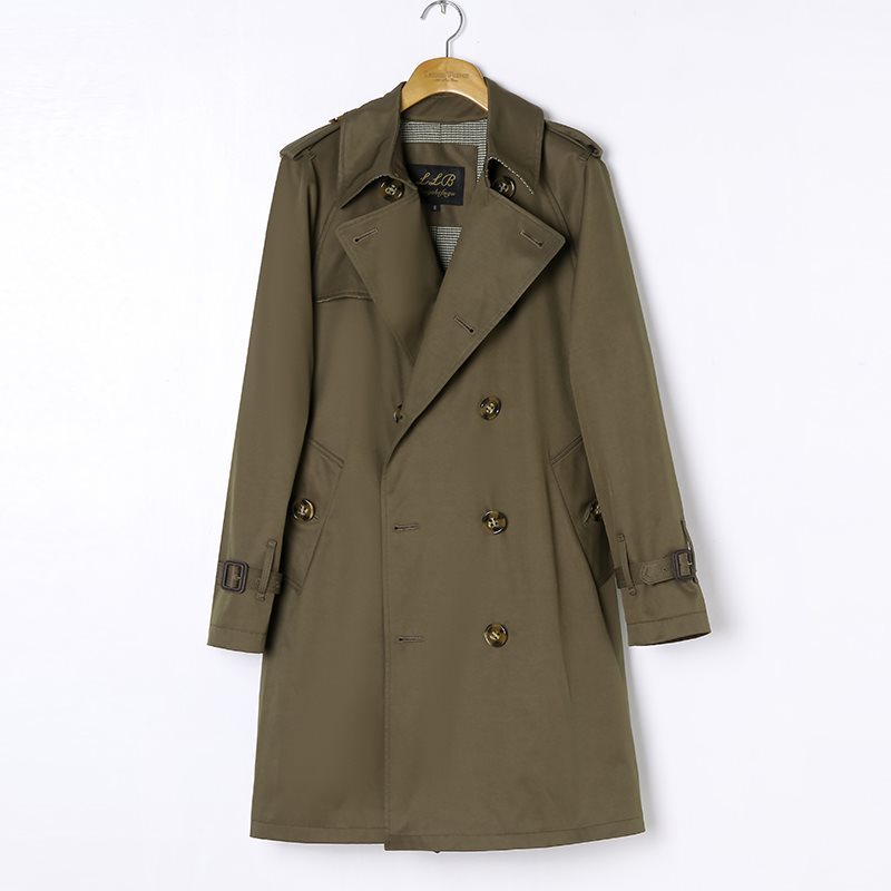 Double Breasted Business Coat British Casual Raglan Sleeve Overcoat