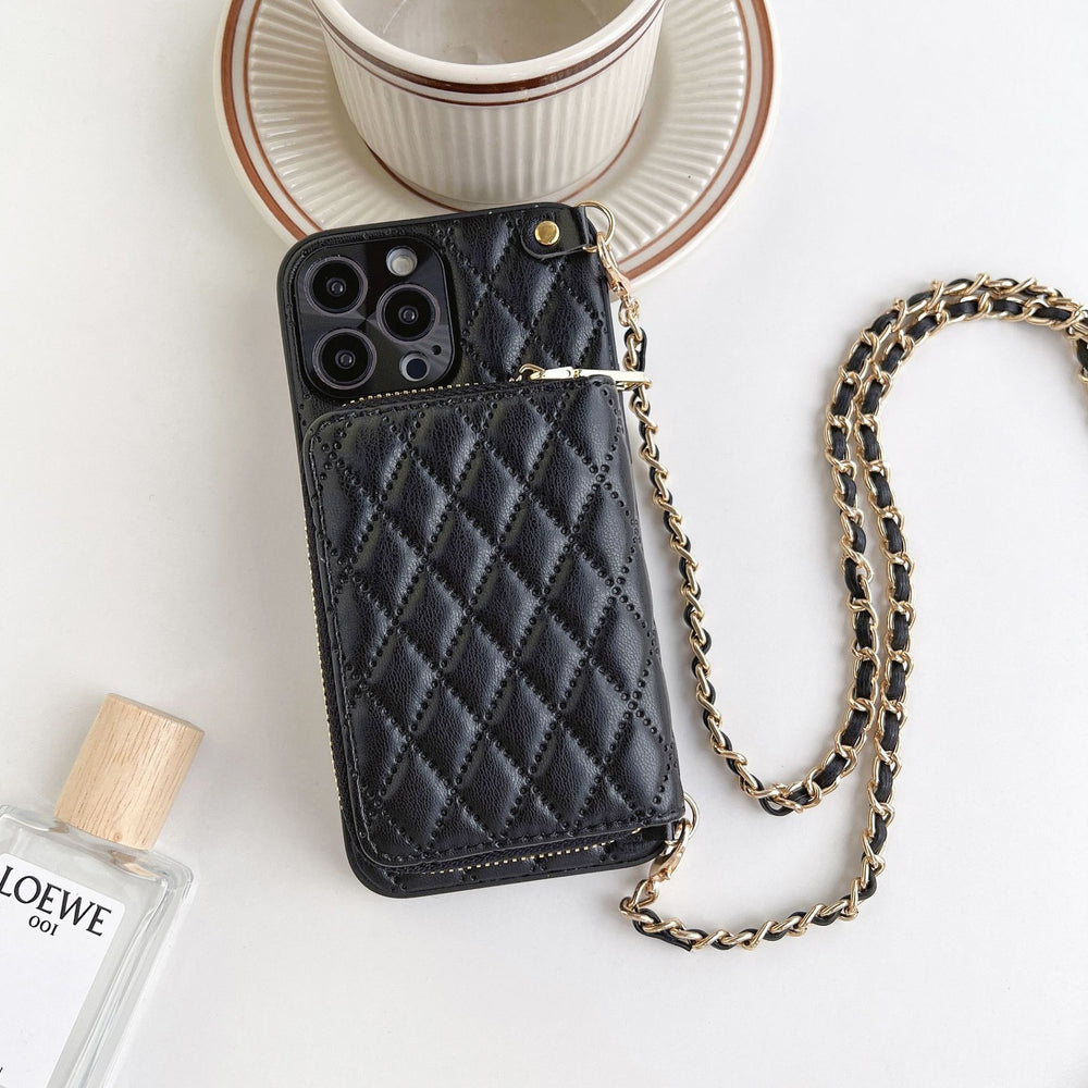 Phone Case Classic Style Luxury Rhombic Lambskin