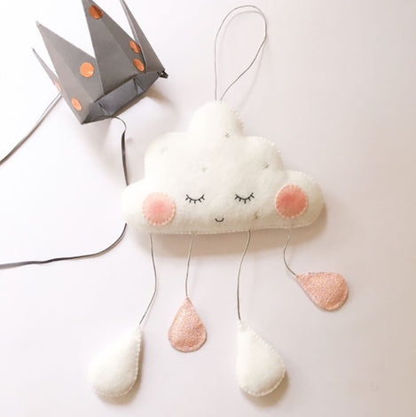 Cloud Ornaments Felt Raindrop Cloud Ornaments