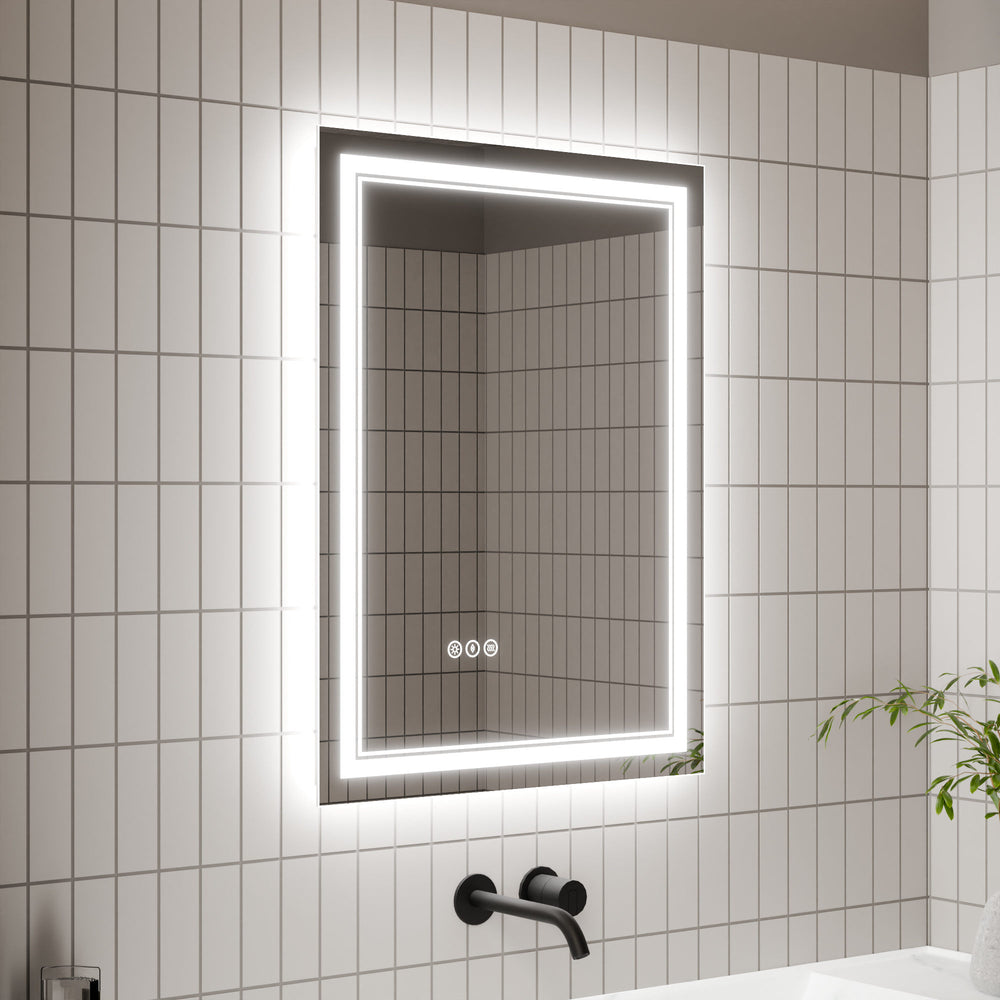 LED Bathroom Vanity Mirror with Light, 24x 32 inch, Anti Fog, Dimmable,Tricolor temperature，Backlit & Frontlit，Both Vertical and Horizontal Wall Mounted Vanity Mirror(24x32)