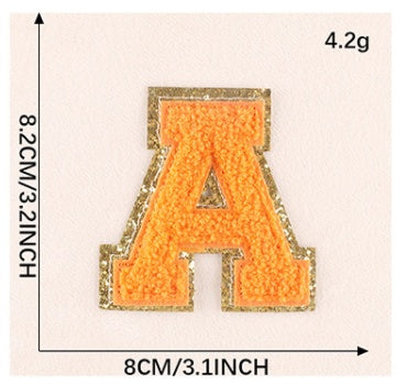 Computerized Embroidery Alphabet Gold Towel Embroidery Garment Accessories