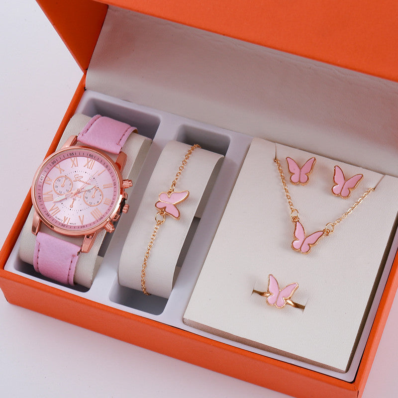 Ladies Graduated Belt Watch Jewelry Set