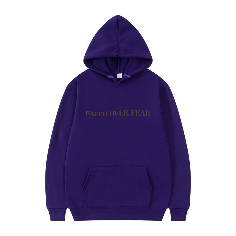 New Hoodie Faith Fear Men's And Women's Printed Sweatshirt