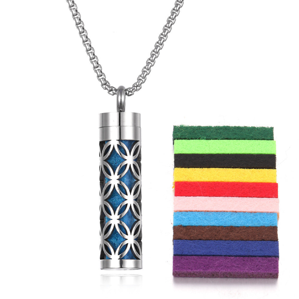 Aromatherapy Pendant Perfume Bottle Essential Oil Titanium Steel