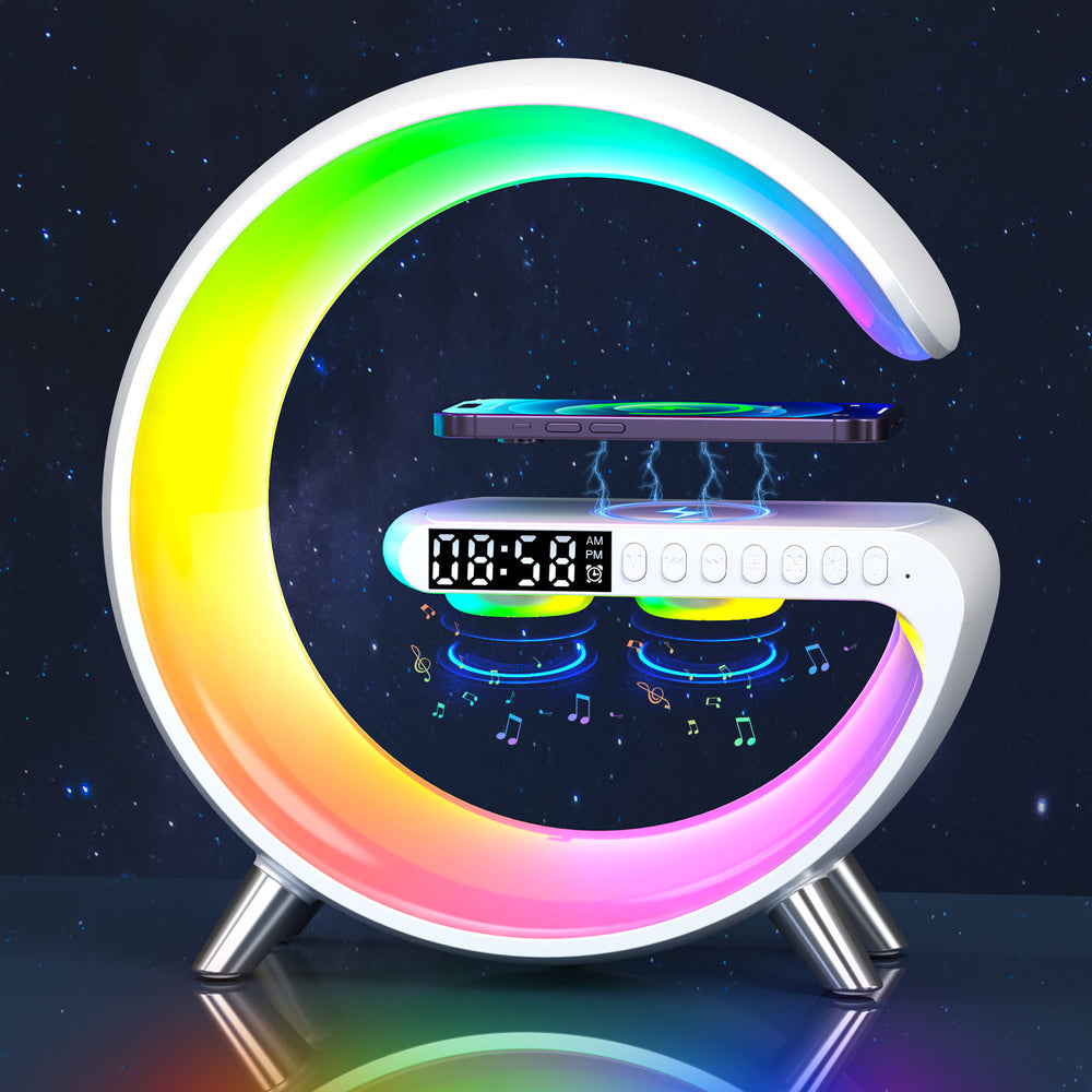 Wireless Bluetooth Speaker Big G Atmosphere Light Mobile Phone Wireless Charging Clock Nightlight Multifunctional Audio Small G Speaker