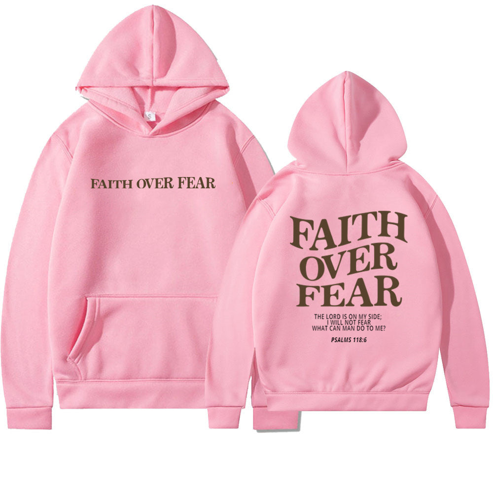 New Hoodie Faith Fear Men's And Women's Printed Sweatshirt