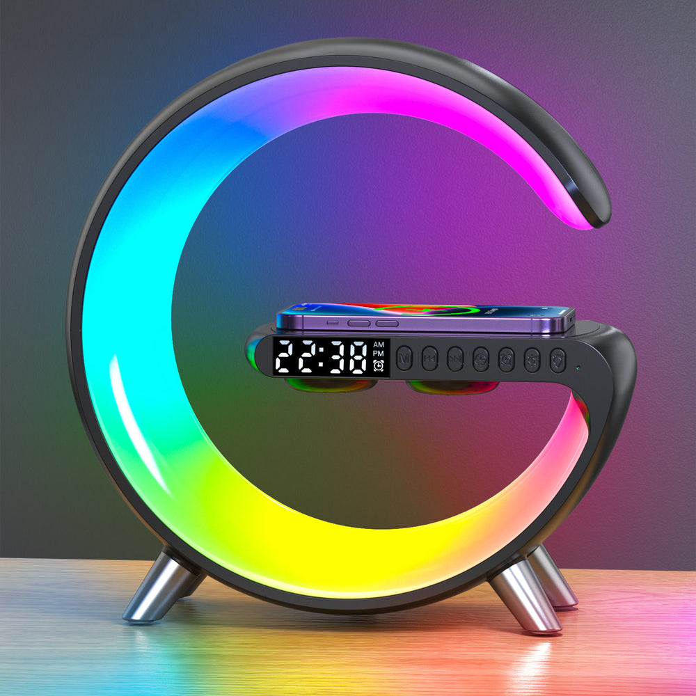 Wireless Bluetooth Speaker Big G Atmosphere Light Mobile Phone Wireless Charging Clock Nightlight Multifunctional Audio Small G Speaker