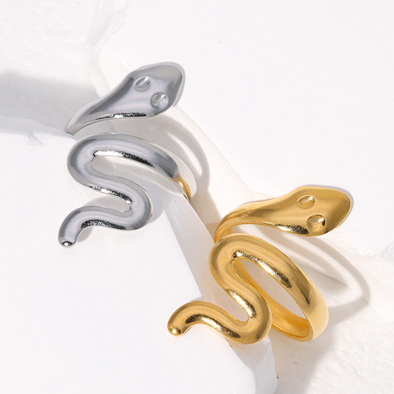 Personalized Snake-shaped Niche Titanium Steel Ring