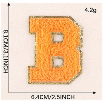 Computerized Embroidery Alphabet Gold Towel Embroidery Garment Accessories