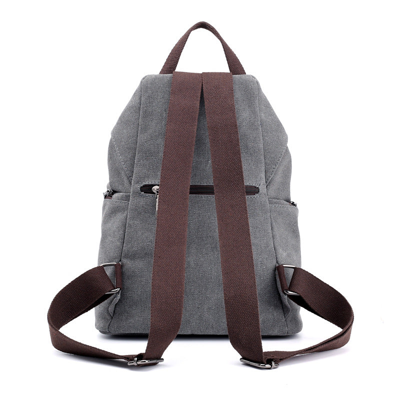 Canvas Women's Bag Vintage Casual College Style Backpack Fashionable Korean Handbag Casual All-match Backpack