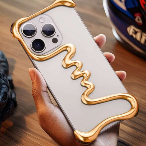 Alien Metal Frameless Skeleton Half Package Hollow Ultra-thin Heat Dissipation Anti Drop Phone Protective Case