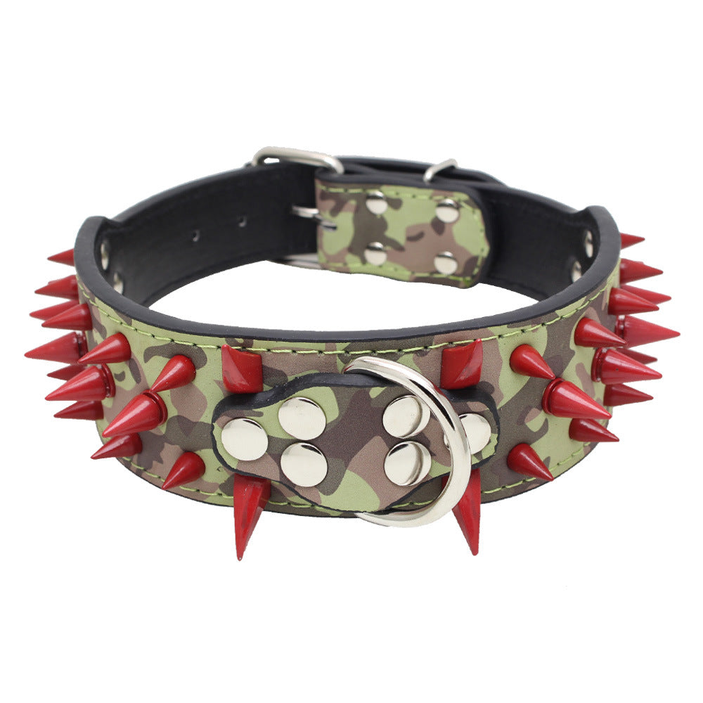 Hot Sale Spike Pet Collar Colorful Rivet Dog Collar Large And Medium Dog Traction Rope Iron Chain