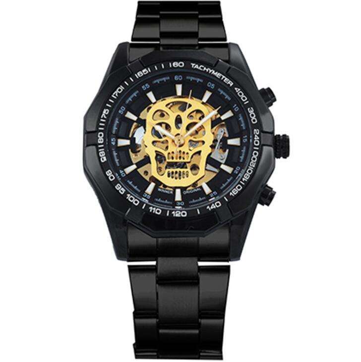 European And American Men's Fashionable And Casual Luminous Skull Hollow Automatic Mechanical Watch