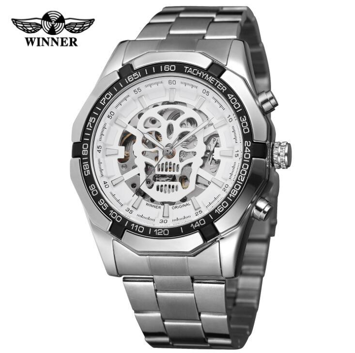 European And American Men's Fashionable And Casual Luminous Skull Hollow Automatic Mechanical Watch