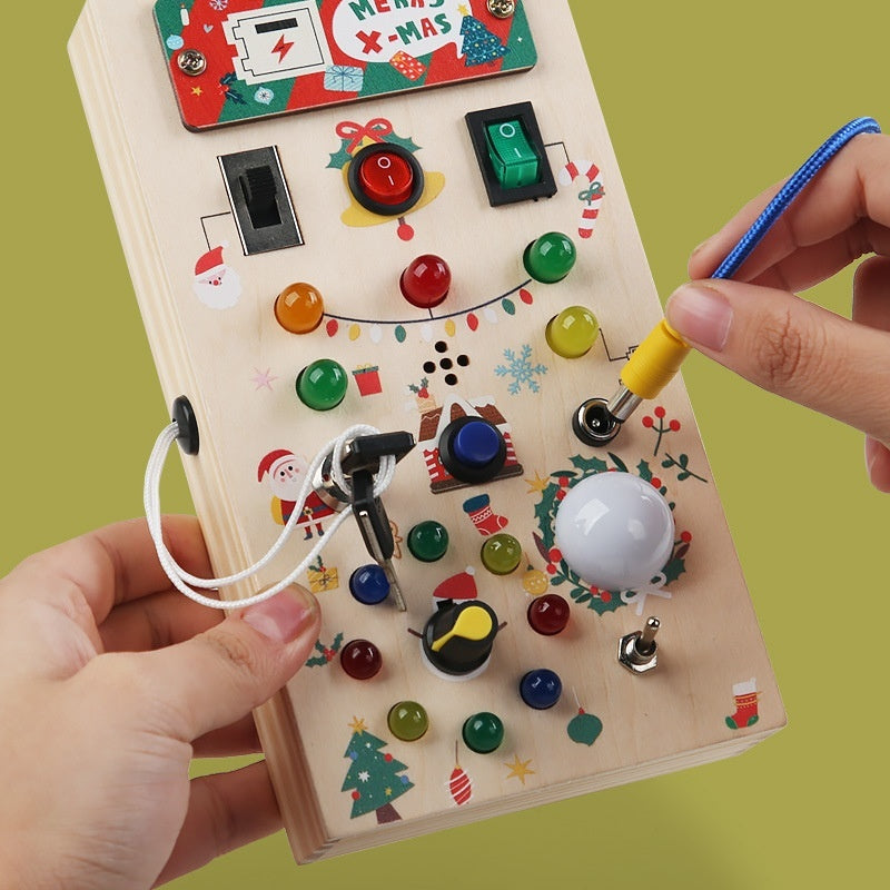 Children's Wooden Busy Board Switch Lights Circuit Board