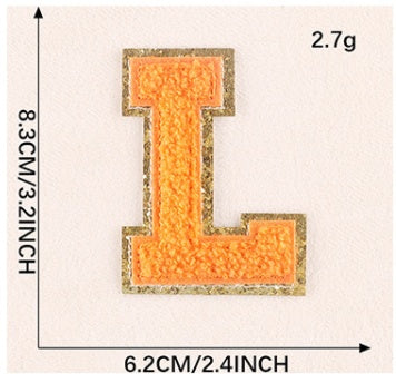 Computerized Embroidery Alphabet Gold Towel Embroidery Garment Accessories