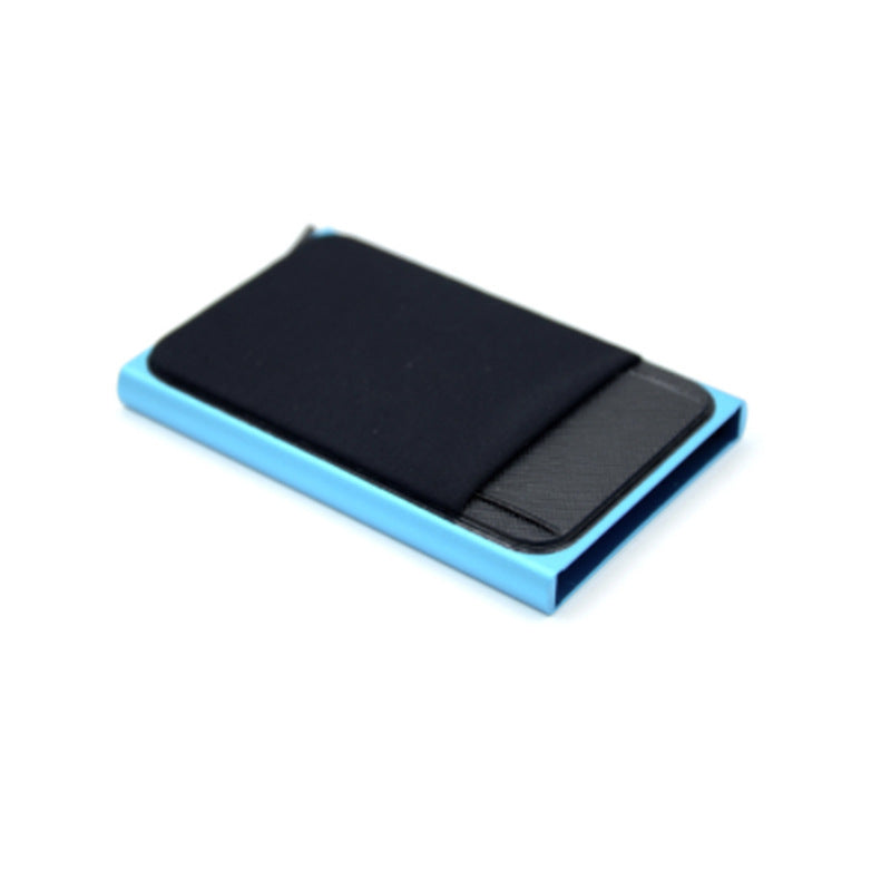 Automatic Pop-up Business Card Case Anti-RFID Card Case Bank Card Box Metal Entrainment Elastic Cloth Card Sticker Large Capacity