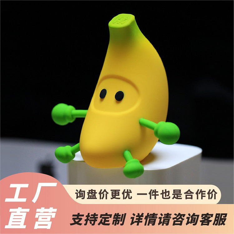 Creative Banana Green Night Light USB Silicone Decompression Toy Bedroom With Bed Head Desktop Decoration Atmosphere Gift