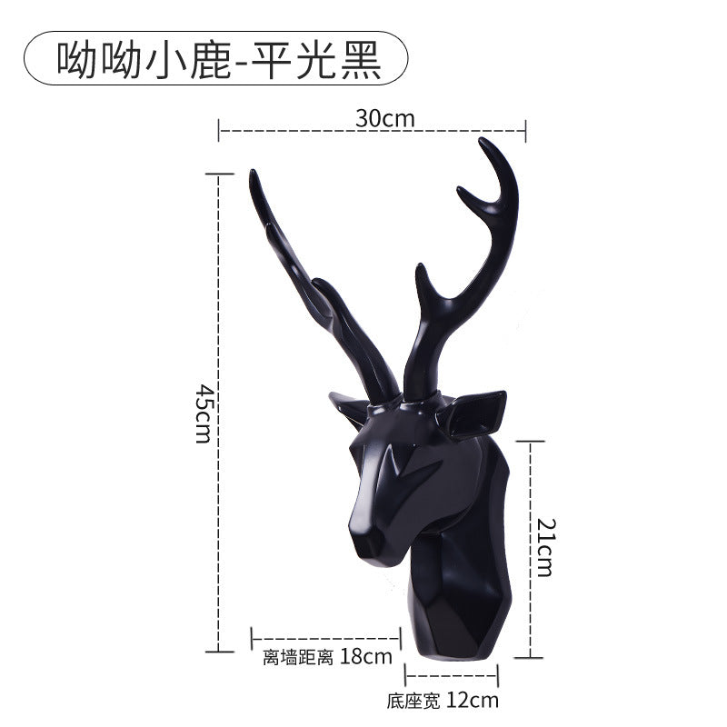 Nordic Style Deer Head Wall Hanging Resin Animal Head Pendant Living Room TV Sofa Background Wall Decorations Wholesale