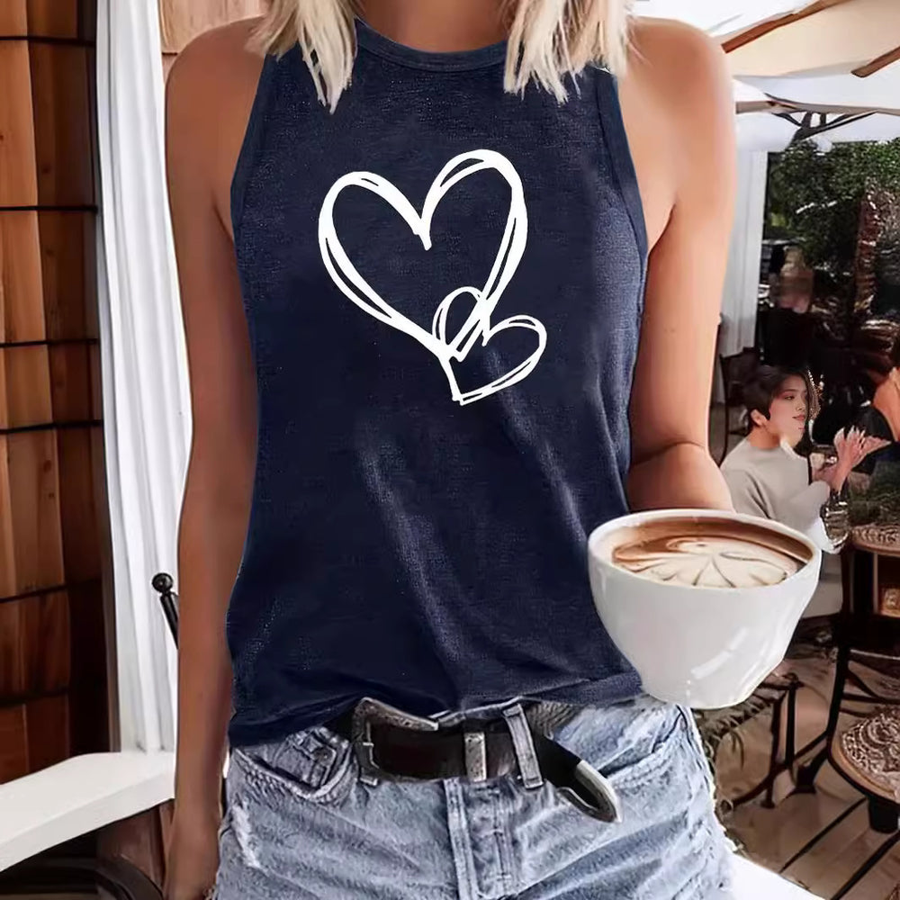 Fashion Letter Printing Explosion Round Neck Vest