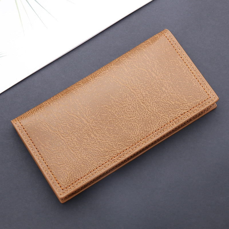 Men's Wallet Long Men's Wallet Wax Leather Long Wallet Men's Gift Vintage Cross-border Men's Wallet Wholesale