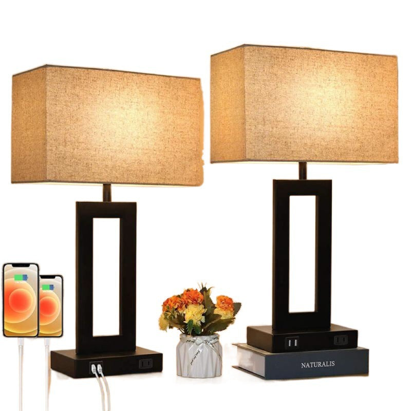 Simple Retro Table Lamp Bedroom Creative Bedside USB Charging Touch Dimming LED Light  American Decorative Table Lamp