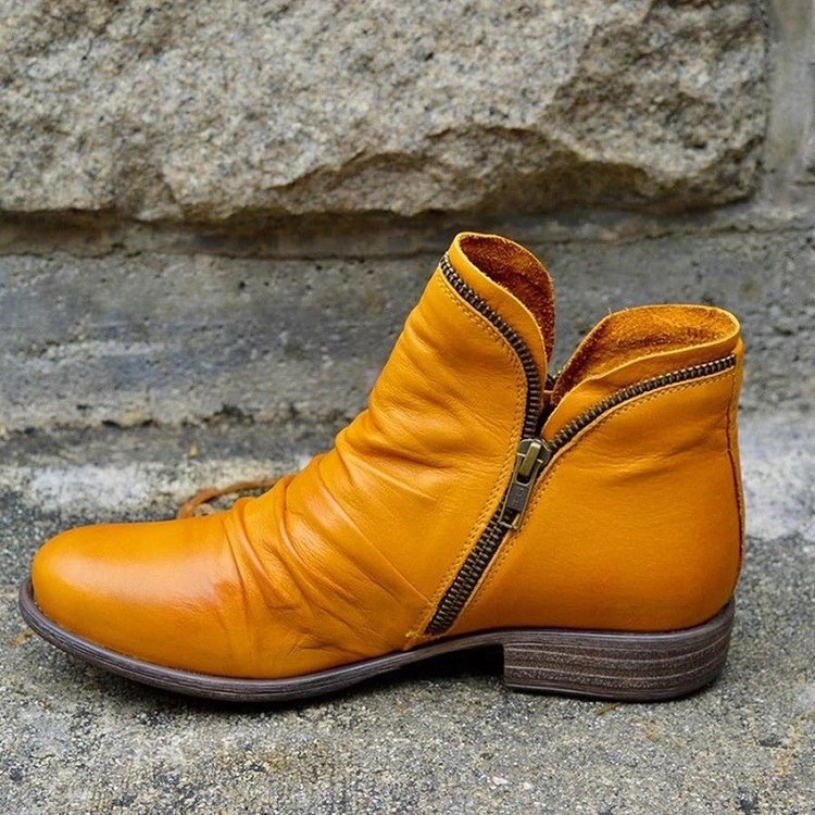 Autumn And Winter New Hot Selling Round Toe Side Zipper Short Boots Women's Fashion Boots