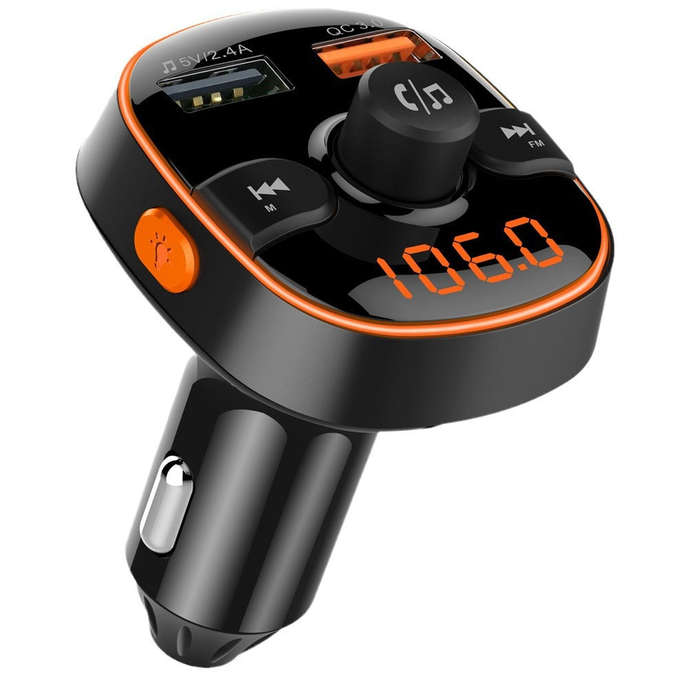 Cross-border Wholesale QC3.0 Fast Charging Car Bluetooth MP3 Player Car FM Transmitter Colorful Atmosphere Light Display