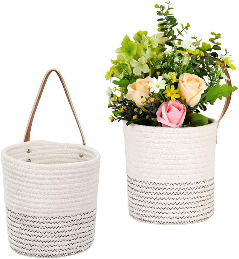 Plant Hanging Orchid Artificial Rattan Wall Hanging Flower Pot Woven Basket Hand-planted Artificial Flower Handmade Hanging Basket Pot