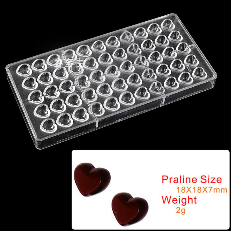 PE Chocolate Mold Square Lattice Round Love Egg Ice Chocolate Baking Tools A Variety Of Optional